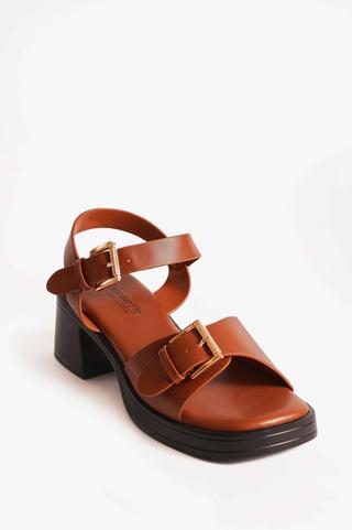 WONDERFIT TAN BLOCK HEEL