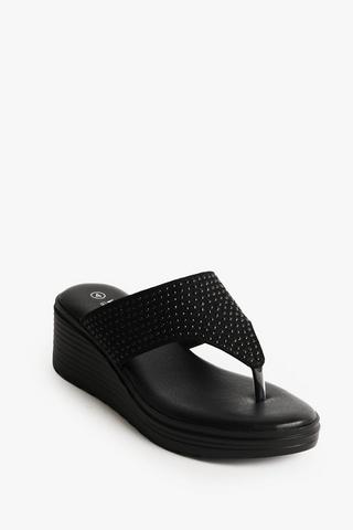 WONDERFIT HEELED THONG SANDALS