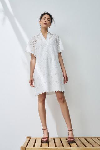 WHITE ANGALIASE DRESS