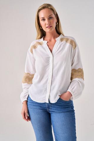 LACE DETAIL SHIRT WHITE