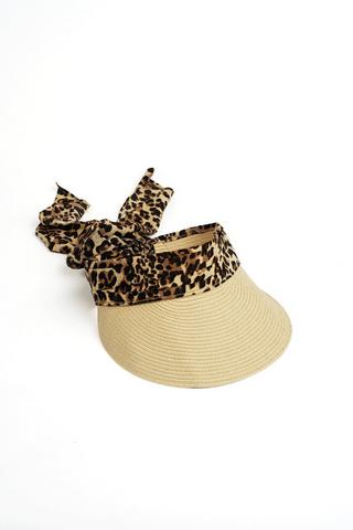 ANIMAL PRINT STRAW VISOR