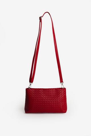 WEAVE CROSSBODY BAG RED