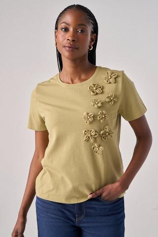 3D FLOWER TEE FATIGUE