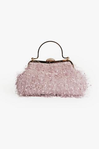 TEXTURED SEQUIN CLUTCH BAG