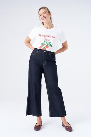 WIDE LEG DENIM JEANS INK