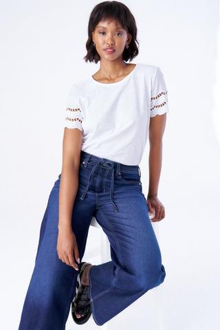 RELAXED WIDE LEG DENIM JEANS