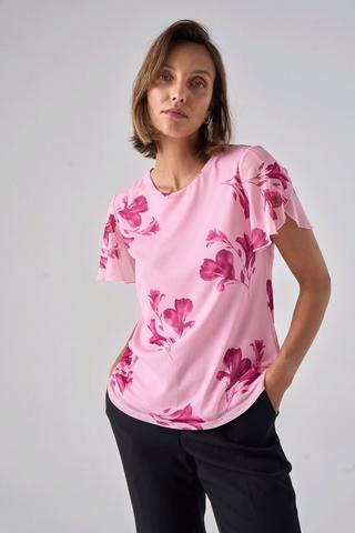 FLORAL MESH TOP PINK