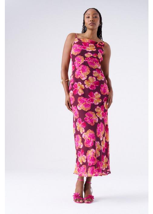 PRINTED CHIFFON DRESS - L - Multi | MILADYS