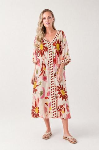 FLORAL KAFTAN DRESS