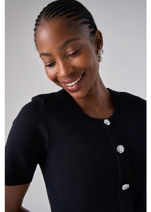 KNIT PEPLUM TOP BLACK - XXL - Black | MILADYS