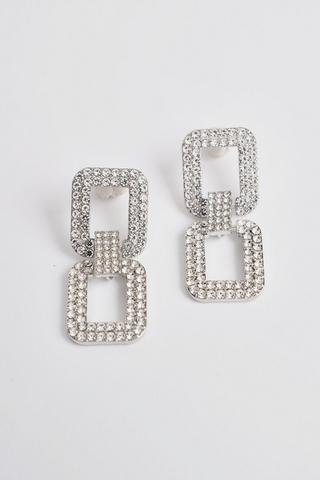 SILVER DIAMANTE EARRINGS