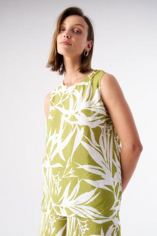 LEAF PRINT TANK GREEN