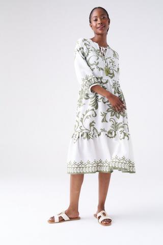 PRINTED HENLEY DRESS