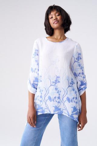 FLORAL PRINT TUNIC WHITE