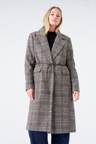 MELTON CHECK COAT