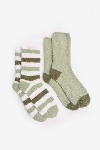 2 PACK FLUFFY SOCKS-4-7