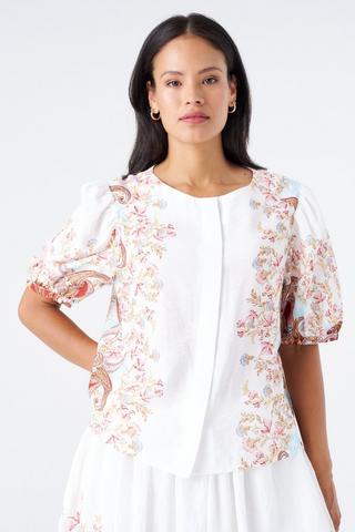 FLORAL PRINT CHIFFON TOP