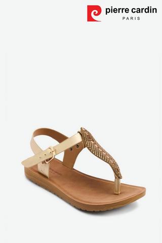BEADED THONG SANDALS - Pierre Cardin