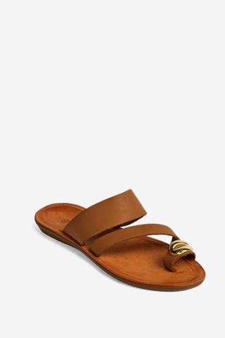 LEATHER SANDALS BROWN