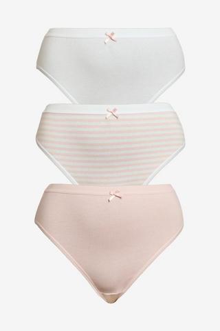 3 PK COTTON STRETCH HIGH CUT PANTIES