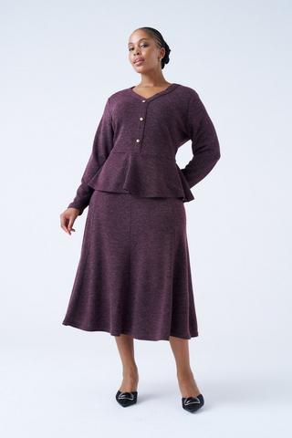 KNIT SKIRT GRAPE