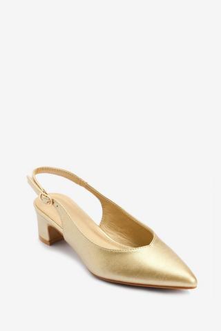 GOLD SLINGBACK HEELS - Pierre Cardin