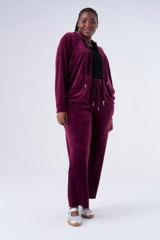 PLUSH VELOUR TRACKPANT PLUM