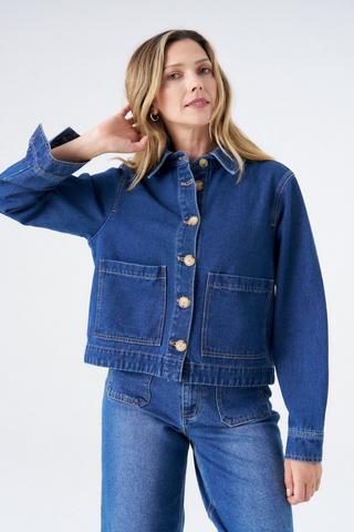 CROPPED DENIM SHACKET