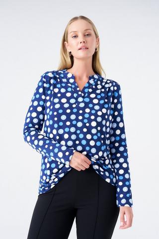 PUFF PRINT TOP BLUE