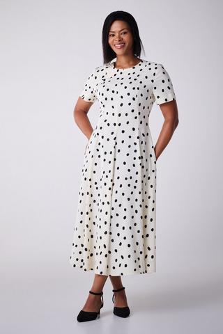 POLKA DOT FIT AND FLARE DRESS