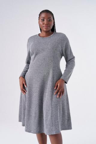 FIT AND FLARE DRESS GREY