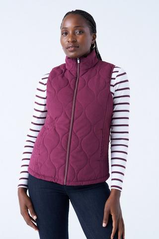 QUILTED GILET BURGUNDY