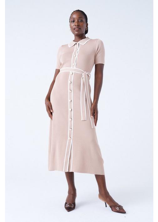 KNIT DRESS WITH TIPPING | MILADYS