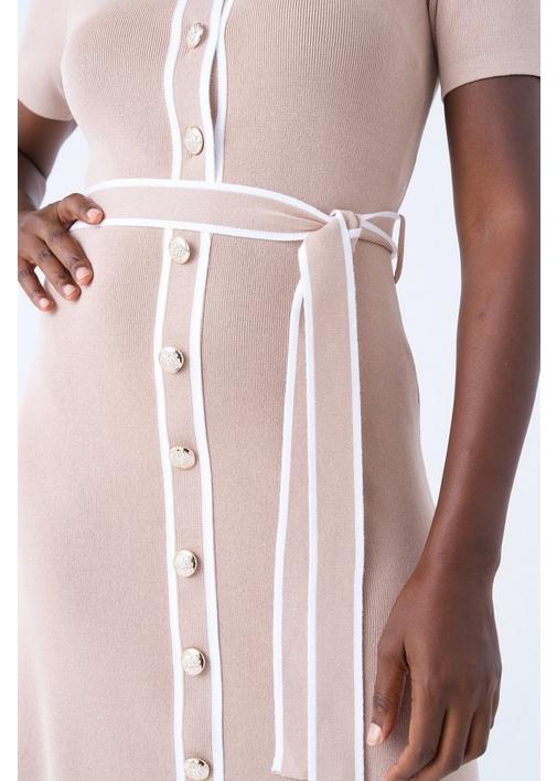 KNIT DRESS WITH TIPPING | MILADYS