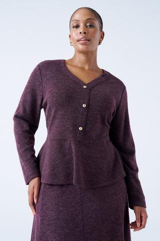 PEPLUM TOP GRAPE