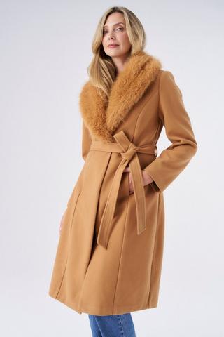 LONG MELTON COAT TAN
