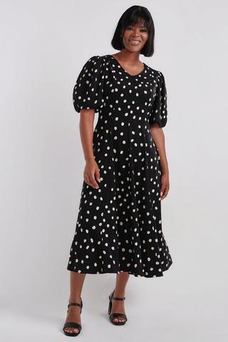 POLKA DOT FIT AND FLARE DRESS