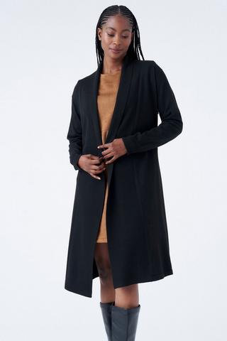 LONGER LENGTH KNIT CARDIGAN BLACK