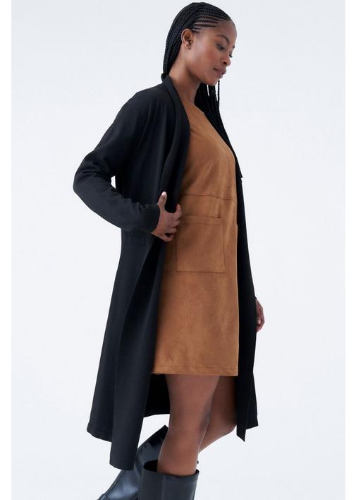 LONGER LENGTH KNIT CARDIGAN BLACK | MILADYS