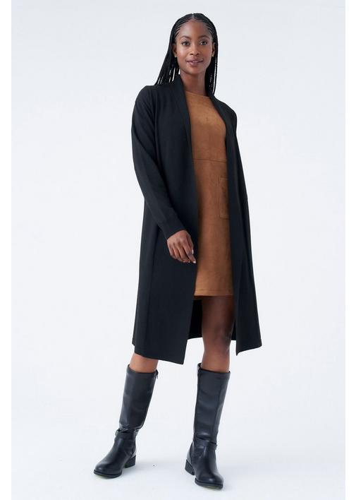 LONGER LENGTH KNIT CARDIGAN BLACK | MILADYS