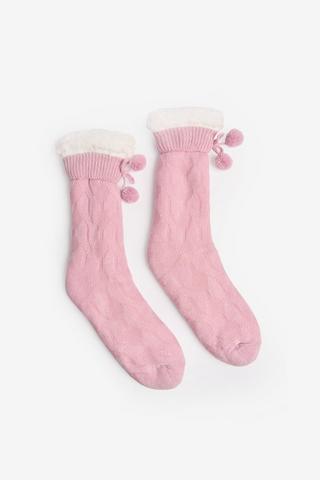TEXTURED BOOT SOCK BLUSH-4-7