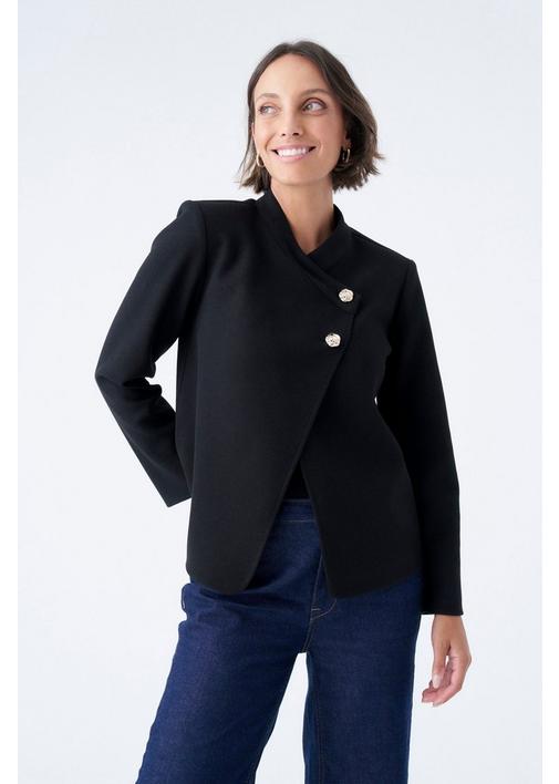 CROPPED MELTON JACKET BLACK | MILADYS