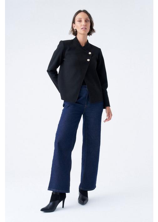 CROPPED MELTON JACKET BLACK | MILADYS