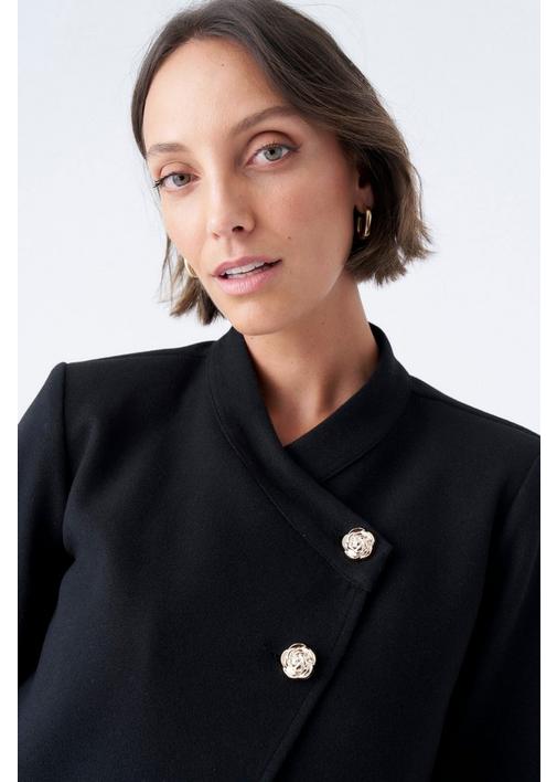 CROPPED MELTON JACKET BLACK | MILADYS