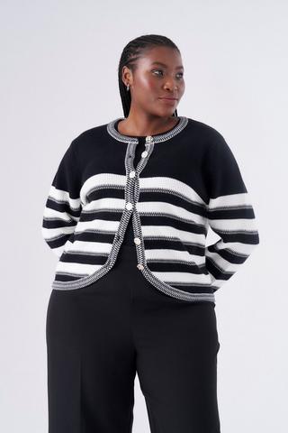 KNIT STRIPE CARDIGAN