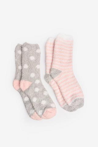2 PACK FLUFFY SOCKS-4-7