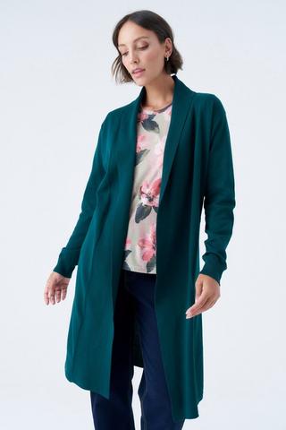 KNIT LONGER LENGTH CARDIGAN GREEN