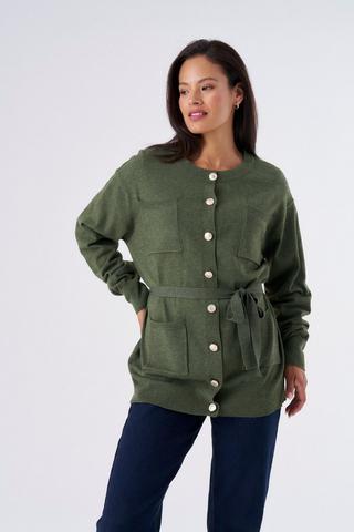 POCKET CARDIGAN GREEN