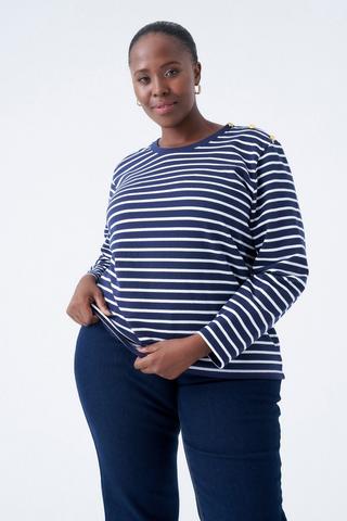 STRIPE TEE NAVY WHITE