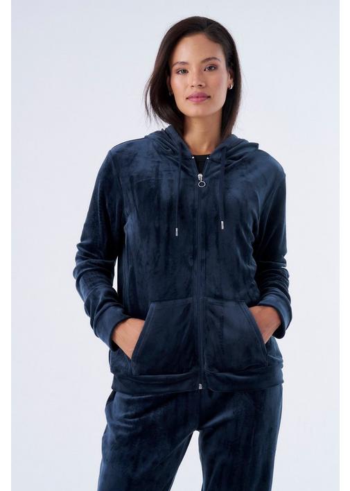 PLUSH VELOUR TRACK TOP NAVY | MILADYS